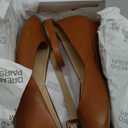 DREAM PAIRS Women's Dress Flats Ballet Low Wedge Round Toe Ankle Strap Comfortable Casual Flats Shoes (8, Brown-pu)