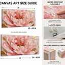 Large 2D Pink Peony Canvas Wall Art, Modern Pink and Gold Floral Poster Print Artwork, Elegant Abstract Flower Painting Picture Wall Decor, Ready to Hang for Living Room Home Decoration 40x20in
