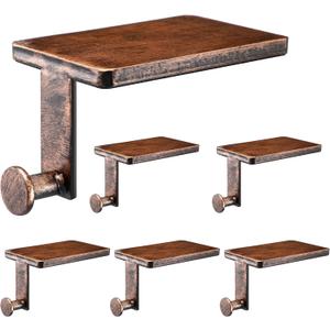 Landhoow 6 Pcs Christmas Stocking Holders Mantel Hangers Heavy Duty Xmas Hooks for Mantle Wrought Iron Stocking Holder with Protective Pad for Fireplace Home Shelf (Vintage Bronze)