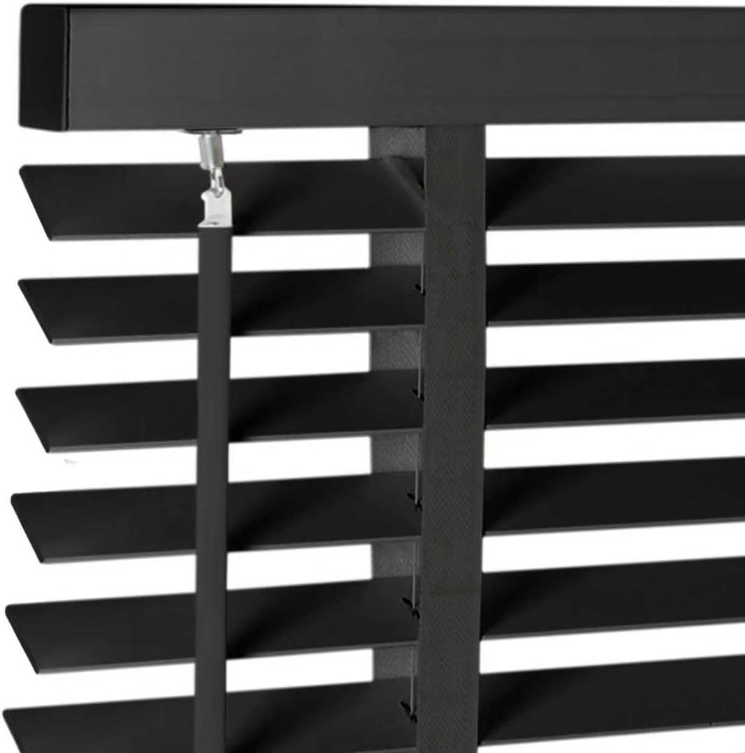 2" Cordless Solid Wood Blinds for Indoor Window,29.5" W x 48" H Black
