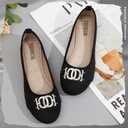 YEOGOR Women's Ballet Shoes Comfortable Slip on Round Toe Flat Casual Shoes for Walking, Driving, Dressy (Black, 8.5 M)