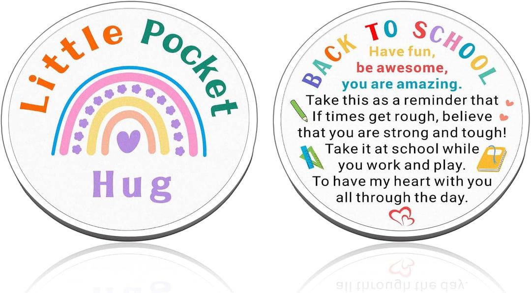 First Day of Kindergarten School Gift for Daughter Son, Back to School Gifts for Kids Students, Schools Stuff Pocket Hug Token, Back to Schools Essentials Gifts for Girls Boys, SCHOOL Supplies for Kid