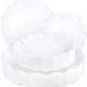 LIYH 24 Pcs White Plastic Plates Reusable - Unbreakable Party Plates, Microwave & Dishwasher Safe Camping Plate Sets Perfect for Parties, Birthday, Picnics, BPA Free (12Guests)