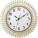 Noamus 12" Retro Wall Clock, Silent Non-Ticking Round Clock, Aqua Battery Operated Quartz Clock, Plastic Vintage Clocks for Living Room Bedroom Kitchen Home Office Classroom School Decor, Large