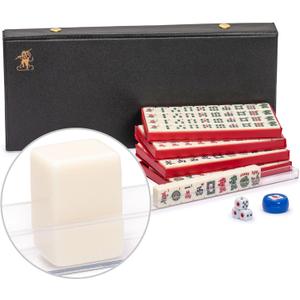 Yellow Mountain Imports Mini American Mahjong Travel Game Set with Nylon Case, Racks, Wind Indicator and Dice