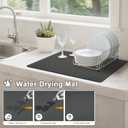 Dish Drying Mat & Coffee Mat for Kitchen Counter, Absorbent Microfiber Waterproof Mat with Non-Slip Backing, Multi-Size Multi-Color Options, Sink and Coffee Bar Accessories (16" x 21.6")