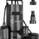 LANCHEZ 1.6 HP Sump Pump Submersible 4858GPH High Flow with Automatic Float Switch, Clean/Dirty Transfer Water Pump with Long Cord for Swimming Pool Garden Basement Tub Pond