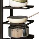 3-Tier Cookware Rack  16.5 Inches High, Ideal for Cast Iron Skillets, Baking Pans, and Shallow Cookware  Space-Saving Storage Solution for the Kitchen  Simple Assembly Required