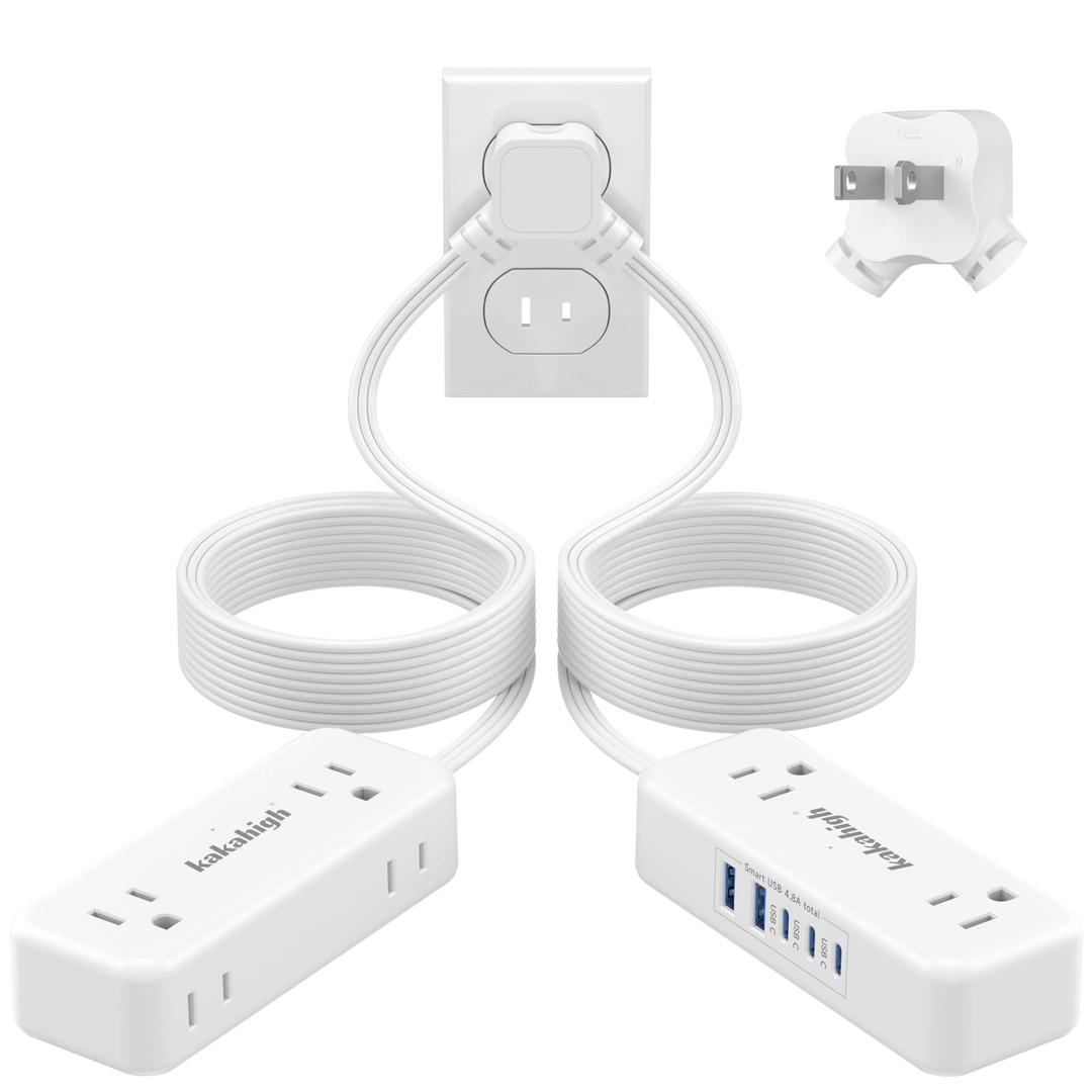 2 Prong Split Extension Cord 20FT (10FT on Each Side), White