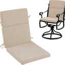 High Back Patio Chair Cushions, 21x20 Waterproof & Fade-Resistant Outdoor Dining Chair Cushions, Indoor/Outdoor High Back Cushion, Seat Pad for Glider and Lawn Chair, Beige