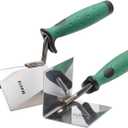 2pcs/set Corner Trowel, 80 x 60 mm Stainless Steel Inner and Outer Corner Trowel, Edge Trowel with Comfortable Grip, Corner- Spatula Lining Plastering Trowel Angled Hand Tool for Home and Industrial