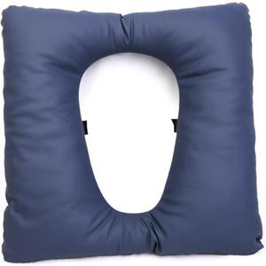 Padded Toilet Seat Pressure Relief 16.5x16.5 Inch Universal Fit Soft Toilet Seat PU Leather Waterproof Easy-to-Clean Cushion with Adhesive Strap for Elderly, Blue Cushion Cush