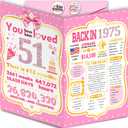 Happy 51st Birthday Card Gift Decorations Gift for Women Her, 10.6 x 7.9 inches