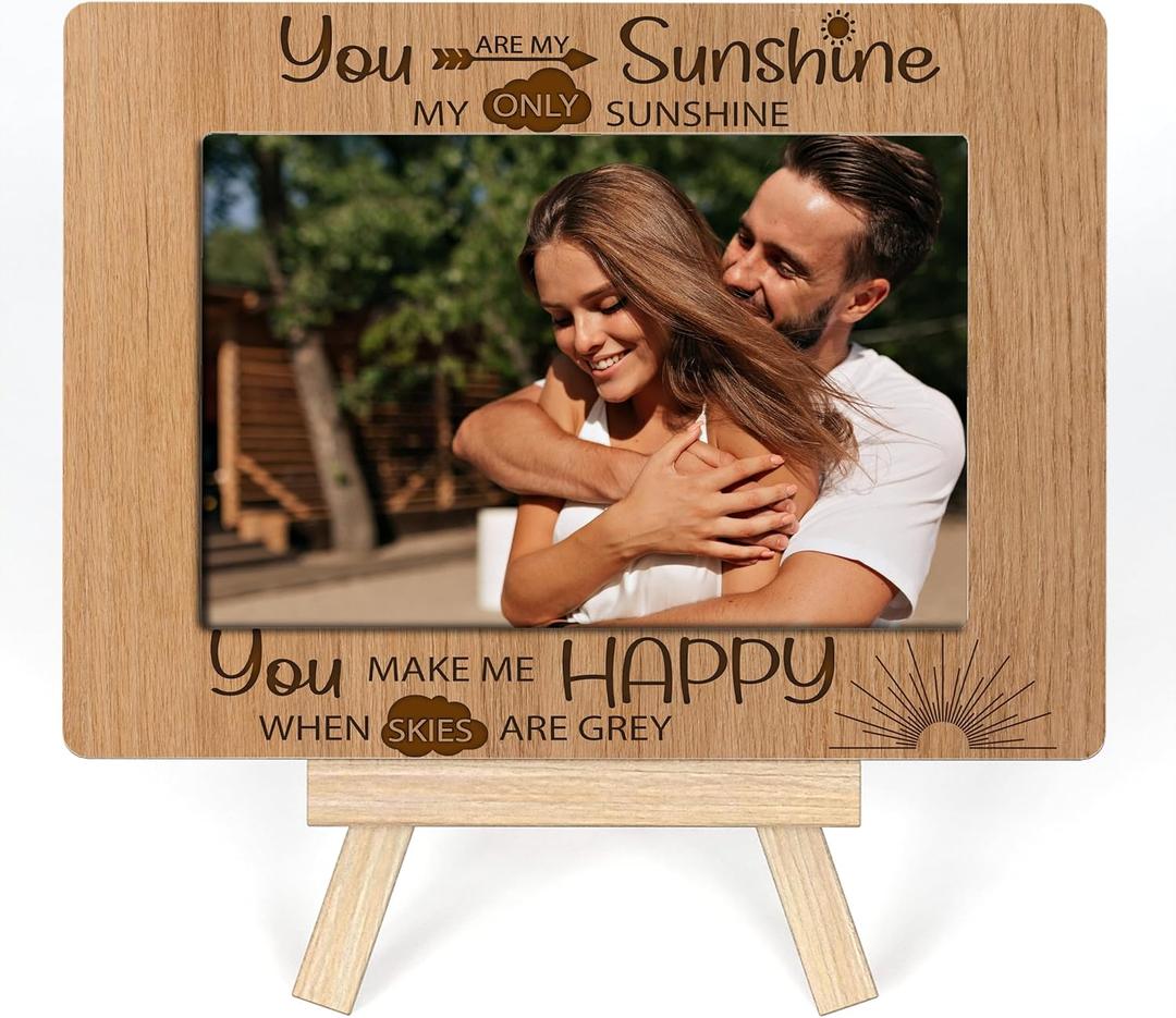 Ycyfckdr Couple Picture Frame, Sunshine Frame,Couples Photo Frame, Couples Picture Frame, Valentines Day Gifts Anniversary Idea For Couples tabletop Picture Frame With Easel (A47)