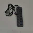 USB 3.0 Hub, PANPEO 7-Port USB Data Hub Splitter with 3ft Long Cable USB Extension for Laptop,PC Computer,Surface Pro, PS4/5, Flash Drive, Mobile HDD - with LED Individual On/Off