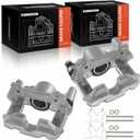 A-Premium Disc Brake Caliper Assembly with Bracket Compatible with Select Lexus Models - GS350, GS430, GS450h, GS460, IS250, IS350, V6 2.5L, V6 3.5L, V8 4.6L - Rear Driver and Passenger Side, 2-PC Set