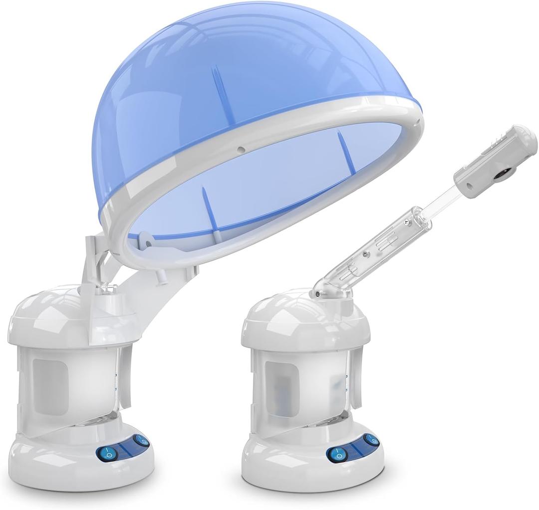 Hair Steamer Kingsteam 2 in 1 Ozone Facial Steamer, Design for Personal Care Use at Home or Salon Bar (Blue)