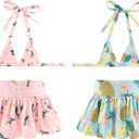 CuteBone Dog Bikini Dress 2 Pack, Stylish Swimsuit Costume for Small Dogs, Comfortable & Adjustable Puppy Bathing Suit, Soft Outfit Pet Apparel for Beach, Pool and Summer Fun 2DB21M
