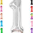 KatchOn, Giant Silver 1 Balloon Number - 40 Inch | 1 Balloon for 1st Birthday Decorations | Silver One Balloon For Happy Anniversary Decorations | One balloons for 1st birthday