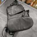 BOYATU Women’s Full-Grain Leather Backpack Purse, Minimal Structured Design, Work Commuter & City Travel, Compact Everyday Essentials (Black)