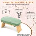 Meditation Bench, Bamboo Meditation Stool, Folding Kneeling Meditation Bench, Seiza Prayer Bench, Prayer Bench with Meditation Cushion, Kneeling Stool(Green-Bag)