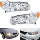 LABLT Headlights Headlamp w/Corner Signal Lamp Left+Right Replacement for 2001 2002 Corolla
