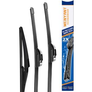 26"/17"/12" Windshield Wipers Compatible with Nissan Rogue 2022-2014 Kicks 2022 2019 2018 Pathfinder 2020-2013 Front and Rear Wiper Blades for My Car Automotive Replacement (Set of 3)