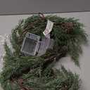 Artgar Pine Garland, Real Touch Pine Garland, 6 FT Cedar Garland, Christmas Garland with 30 Warm Lights with 8 Light Modes, Garland Christmas Decorations for Mantels Stair Table Decor (White-Green)