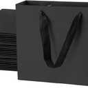 Umoonfine Black Gift Bags with Handles,60 Pack, 10.6x3.1x8.6 inches Black Shopping BagsReusable Kraft Paper Bags Bulk for Shopping, Wedding, Party, Gift, Retail, Merchandise Business