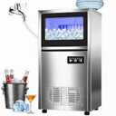 Commercial Ice Maker Machine 120lbs/24h, 36lbs Storage Capacity,Dual Water Inlet Mode,Built-in/Freestanding/Under Counter Ice Maker with Self-Cleaning, ETL Certified for Home Bar Restaurant