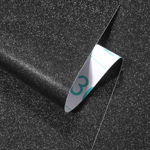 YENHOME Textured Black Glitter Wallpaper Peel and Stick for Bedroom 17.7"X118" Black Glitter Sticky Wallpaper Removable Decorative Contact Paper for Cabinets Crafts Sparkle Self Adhesive Wall Paper