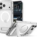 Spigen for iPhone 17 Pro Max Case, Ultra Hybrid S MagFit [TPU Covered Camera Control] [Kickstand] [Compatible with MagSafe] - Clear White