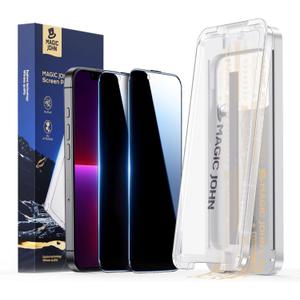 MAGIC JOHN 3rd Gen Upgraded for iPhone 13/13Pro/14/16e Privacy Screen Protector 6.1 Inch,25Anti-Spy Screen,Shockproof Tempered Glass,Auto Dust-Removal,Bubble Free,Easy Installation,2 Pack