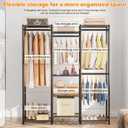 HOMIDEC Wardrobe Closet, 4 Hanging Spaces Portable Clothes Rack,Free Standing Closet Organizer and Storage System with Hanging Rods,Clothing Rack Suitable for Cloakroom,Bedroom,Entrances,etc.Black