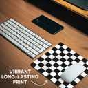 3dRose 8 x 8 x 0.25 Inches Black and White Pattern Checkered Checked Squares Chess Checkerboard or Racing Car Race Flag Mouse Pad (mp_154527_1)