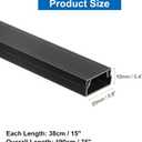 HARFINGTON 5pcs Cord Hider Wall 15inx0.8inx0.4in (LxWxH) PVC Cable Cover Self Adhesive Wire Hider Wall Mounted TV Cable Raceway for Cables Management (75in Total Length),Black