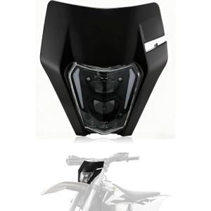 JFG RACING Dirt Bike Headlight with Turn Signals, Universal LED Motorcycle Head Light Kit for Dirtbike Pit Bike Enduro Off Road CR CRF XR YZ YZF 125 150 250 450-Black