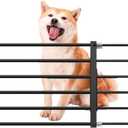 Short Dog Gate Expandable Dog Gate 22"-39.37" to Step Over,Pressure Mount Small Pet Gate,Low Pet Gate-Adjustable,Puppy Gate Indoor for Doorway,Stairs (Black, M(14.17''H))