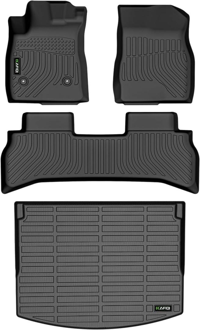 All Weather Floor Mats for Chevy Trailblazer FWD 2021-2024 2025 2026 & Cargo Liner for Trailblazer FWD (Only Fit Cargo in Upper Deck Position) 2021-2026 Set - Black