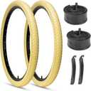 Hycline 26x2.125 Cruiser Bike Tires Set: 2-Pack 26-inch Premium Butyl Rubber High-Performance Folding Replacement Bicycle Tires for Beach Cruiser and Urban Commuting Bicycle