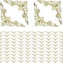 Geesatis 100-Pack Antique Gold Corner Protectors - Decorative Edge Guards for Photo, Books, Albums, Jewelry Boxes & Gifts (1.6x1.6x2.2 inch) - Rustic Vintage Craft Supplies