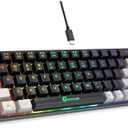 GEODMAER 65% Gaming Keyboard, LED Backlit Mini Wired, Ultra-Compact Anti-Ghosting No-Conflict 68 Keys for PC Laptop Windows Gamer : Video Games