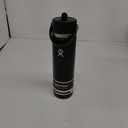Hydro Flask 24 Oz Wide Flex Straw Cap Bottle - Insulated Stainless Steel - Wide Straw Lid, Non Spill, Leakproof in Black
