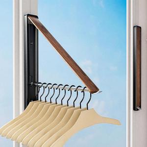 Wall Mounted Drying Rack - Retractable & Foldable Clothes Drying Rack Wall Mounted for Laundry Room Organization | Laundry Room Hanging Rack for Dorm, Closet, Balcony & Indoor/Outdoor Use (1 Pack, Black)
