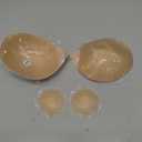 Strapless Sticky Bra Push Up for Women, Adhesive Silicone No Show Bra for Backless Dress, Invisible Reusable V Shape, C