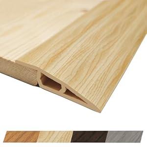 1/2" to 3/5" Height Threshold Ramp - Rubber Threshold, Floor Transition Strip, Door Strip, Wheelchair Ramp, Carpet to Tile Strip (Gray Oak Ash, 40 inches)