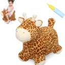 INPANY Bouncy Horse, Giraffe Hopper Toys for 2 Year Old Girl, Toddler Plush Bouncing Animal, Inflatable Jumping Hopping Buddies, Baby Ride on Rubber Bouncer, Outdoor Birthday Gifts for 3 4 Yr Boy