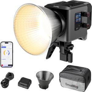 SMALLRIG RC 220B Pro 220W COB Video Light, Bi-Colour Video Light 2700K-6500K, CRI 95+ Bowens Mount Light, Support 3 Power Supply Methods, App Control for Photography and Photo Studio