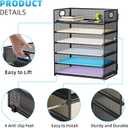 Marbrasse 6 Tier Paper Organizer Letter Tray - Mesh Desk File Organizer with Handle, Paper Sorter Organizer for Letter/A4 Office File Folder Holder - Black