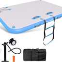 Inflatable Floating Dock Mat,6 inches Thick Inflatable Stable Platform Raft with Storage Bag None-Slip Surface for Lake Beach Pool, 10ft x 6 ft x 6in